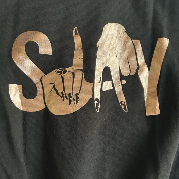 RuPaul hoodie Drag Con 2018 Black with metallic bronze graphics Small unisex EUC - Picture 4 of 5